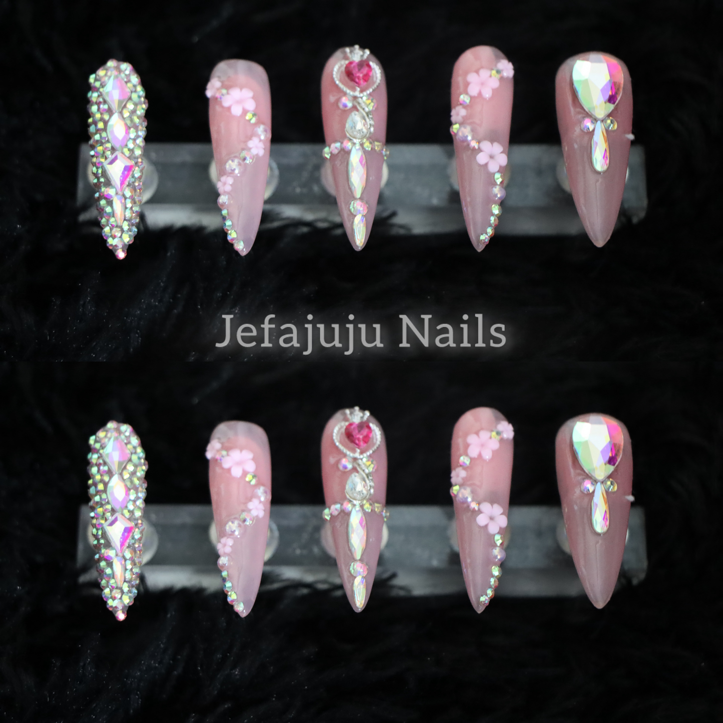 XL Acrylic Handmade Pink Set