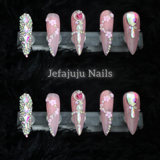 XL Acrylic Handmade Pink Set