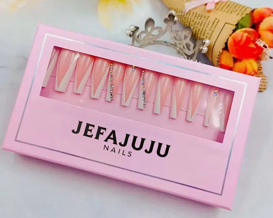 💕 “Blush Me Baby” – Handmade French XXL Crystal Set