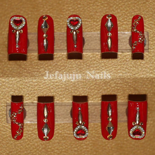 ❤️‍🔥 “Rich Red Romance” – Handmade Ruby Charm Set
